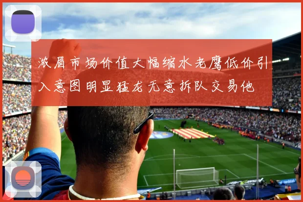 浓眉市场价值大幅缩水老鹰低价引入意图明显猛龙无意拆队交易他